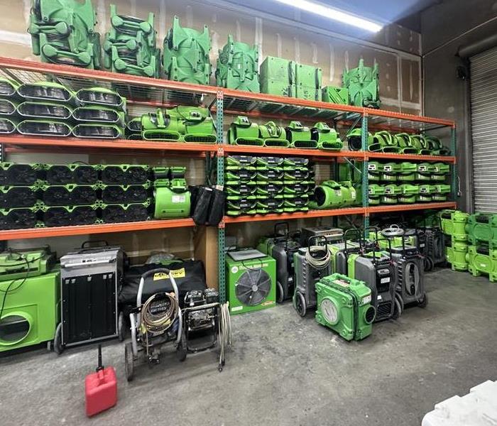 Our warehouse filled with equipment.